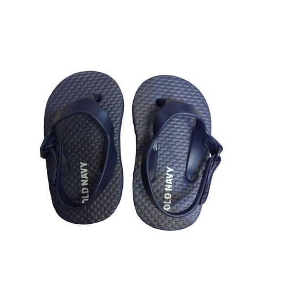OLD Navy Flip Flop W/Strap 6-12 Months Navy Man Made Materials - Picture 3 of 3